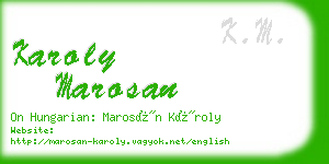 karoly marosan business card